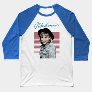 Madonna / 80s Parody Ironic Design Baseball T-Shirt